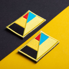 Набір шевронів 2 шт з липучкою Прапор України та Бельгії 5х8 см вишитий патч нашивка шеврон Україна та Бельгія