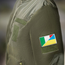 Набір шевронів 2 шт з липучкою Прапор України й Італії 5х8 см вишитий патч нашивка шеврон Україна й Італія