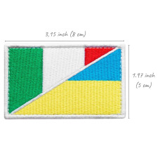 Набір шевронів 2 шт з липучкою Прапор України й Італії 5х8 см вишитий патч нашивка шеврон Україна й Італія