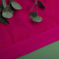 Махровий рушник "Наталі" 50х90 см, малиновий, щільність 360 г/м², натуральна бавовна