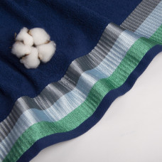 Махровий рушник "Смуга" 70х135 см, синій, щільність 380 г/м², натуральна бавовна