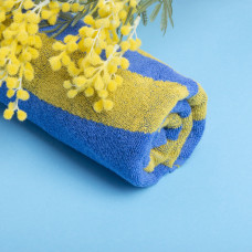 Махровий рушник "Україна" 70х140 см, щільність 450 г/м², з написом "Гордий бути українцем", сувенірний подарунок