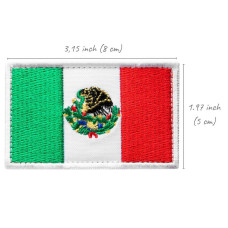 Набір шевронів 2 шт з липучкою Прапор Мексики 5х8 см вишитий патч нашивка шеврон Мексика