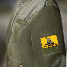 Набір шевронів 2 шт з липучкою Змія Don't Tread On Me, Не наступай на мене, 5х8 см вишитий патч нашивка шеврон