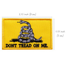 Набір шевронів 2 шт з липучкою Змія Don't Tread On Me, Не наступай на мене, 5х8 см вишитий патч нашивка шеврон