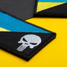 Набір шевронів 2 шт з липучкою Прапор України та Череп Карателя Punisher 5х8 см патч нашивка шеврон Каратель
