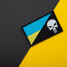 Набір шевронів 2 шт з липучкою Прапор України та Череп Карателя Punisher 5х8 см патч нашивка шеврон Каратель