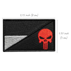 Набір шевронів 2 шт з липучкою Прапор України і Череп Каратель Punisher чорний 5х8 см патч шеврон Карателя