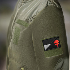 Набір шевронів 2 шт з липучкою Прапор України і Череп Каратель Punisher чорний 5х8 см патч шеврон Карателя