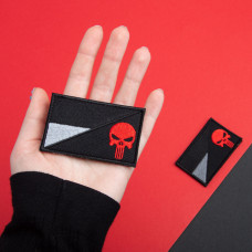 Набір шевронів 2 шт з липучкою Прапор України і Череп Каратель Punisher чорний 5х8 см патч шеврон Карателя