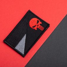 Набір шевронів 2 шт з липучкою Прапор України і Череп Каратель Punisher чорний 5х8 см патч шеврон Карателя