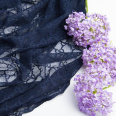 Тканина сітка стрейч V-5/4 бантик т/синя