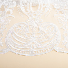 Тканина сітка вишивка Жозефіна блиск молоко