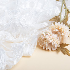 Тканина сітка вишивка Жозефіна блиск молоко