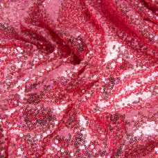 Тканина сітка з паєтками корал