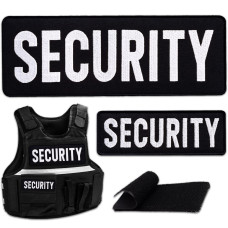 Набір шевронів 2 шт з липучкою Security Охорона 9х25 і 4,5х12,5 см вишитий патч нашивка шеврон