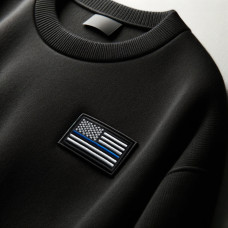 Набір шевронів 2 шт з липучкою Прапор Поліції США 5х8 см вишитий патч нашивка шеврон Поліція