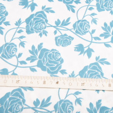 Тканина сатин для постільної білизни бавовна 2,4 м 20643 v-2 Троянда блакитна