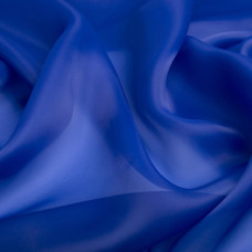 Тканина органза шовк 145 см 55 г/м2 для карнавальних, вечірніх костюмів, плаття, для декору синя