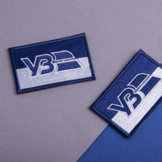 Шеврон на липучці Укрзалізниця УЗ  5х8 см синій вишитий патч нашивка Українська залізниця