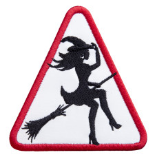 Шеврон нашивка, який світиться в темряві з липучкою Відьма 8,7х9 см, вишитий патч