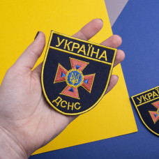 Шеврон на липучці ДСНС 8х9 см вишитий патч нашивка