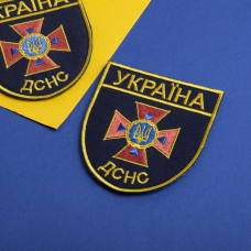 Шеврон на липучці ДСНС 8х9 см вишитий патч нашивка