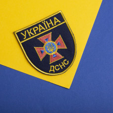 Шеврон на липучці ДСНС 8х9 см вишитий патч нашивка