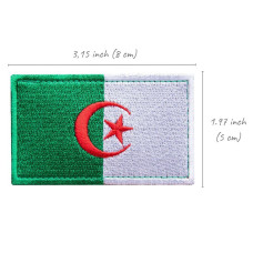 Набір шевронів 2 шт з липучкою Прапор Алжира 5х8 см вишитий патч нашивка Алжир
