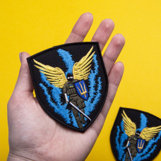 Шеврон на липучці Янгол охоронець ЗСУ 7,6х9,3 см вишитий патч нашивка