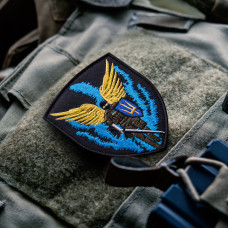 Шеврон на липучці Янгол охоронець ЗСУ 7,6х9,3 см вишитий патч нашивка