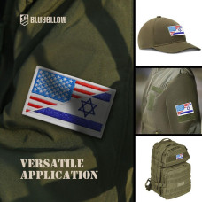 Набір шевронів 2 шт з липучкою Прапор Сша та Ізраїлю 5х8 см вишитий патч нашивка шеврон Америка та Ізраїль