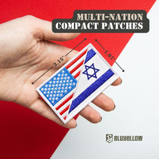 Набір шевронів 2 шт з липучкою Прапор Сша та Ізраїлю 5х8 см вишитий патч нашивка шеврон Америка та Ізраїль