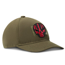 Шеврон на липучці Череп Герб України 7,5х6 см вишитий патч червоний нашивка