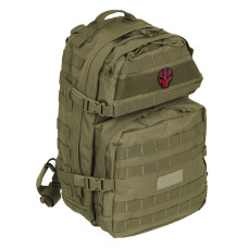 Шеврон на липучці Череп Герб України 7,5х6 см вишитий патч червоний нашивка