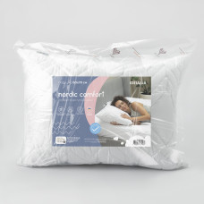Подушка 40х60 см NORDIC IDEIA антиалергенна біла холлофайбер, стьобаний чохол