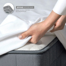 Наматрацник Аква стоп 80х190х23 см IDEIA захисний непромокальний натяжний з гумкою антиалергенний білий