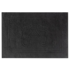 Килимок для ванної кімнати 50х70 см бавовна жаккард з ніжками пл 700 гр/м2 чорний рушник для ніг