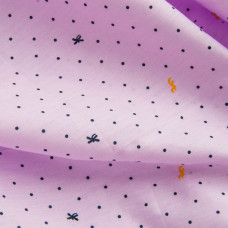 Тканина поплін набивний горошок бузок, Горох