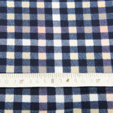 Тканина трикотаж Вермонт клітина дрібна корал синя