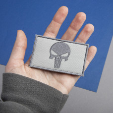 Набір шевронів 2 шт з липучкою Череп Карателя Punisher сірий 5х8 см вишитий патч нашивка шеврон