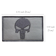 Набір шевронів 2 шт з липучкою Череп Карателя Punisher сірий 5х8 см вишитий патч нашивка шеврон