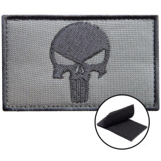 Набір шевронів 2 шт з липучкою Череп Карателя Punisher сірий 5х8 см вишитий патч нашивка шеврон