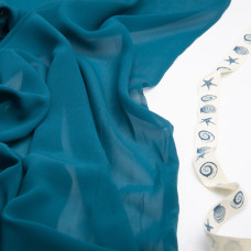 Тканина плательна шифон Sheila мор бриз