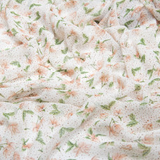 Тканина шифон набивний галявина молоко, Квітковий