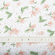 Тканина шифон набивний галявина молоко, Квітковий