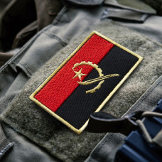 Набір шевронів 2 шт з липучкою Прапор Анголи 5х8 см вишитий патч нашивка шеврон Ангола