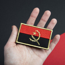 Набір шевронів 2 шт з липучкою Прапор Анголи 5х8 см вишитий патч нашивка шеврон Ангола