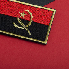 Набір шевронів 2 шт з липучкою Прапор Анголи 5х8 см вишитий патч нашивка шеврон Ангола