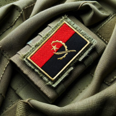 Набір шевронів 2 шт з липучкою Прапор Анголи 5х8 см вишитий патч нашивка шеврон Ангола